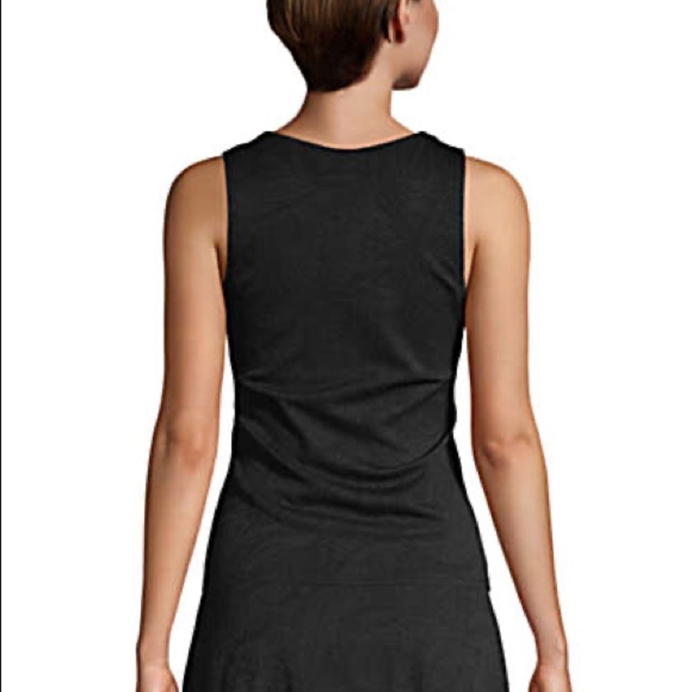 Land’s End Textured high neckSPF 50 tankini top swimsuit top black soft cup 8 - Picture 4 of 7